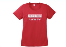 Load image into Gallery viewer, Short sleeve t-shirt in red with I AM THE GYM text
